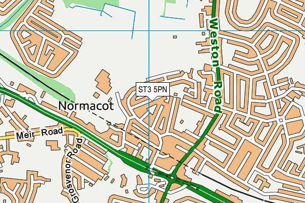 ST3 5PN map - OS VectorMap District (Ordnance Survey)