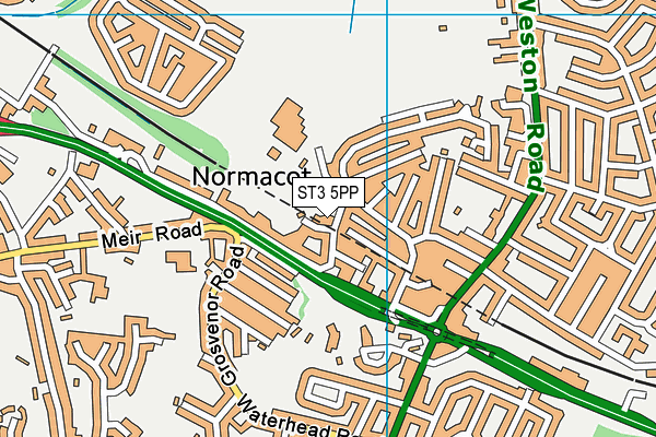 ST3 5PP map - OS VectorMap District (Ordnance Survey)