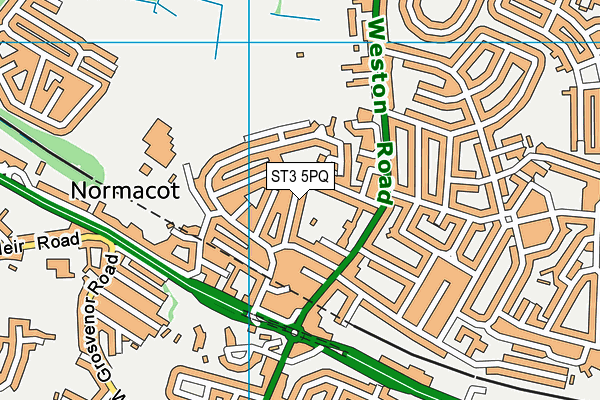 ST3 5PQ map - OS VectorMap District (Ordnance Survey)
