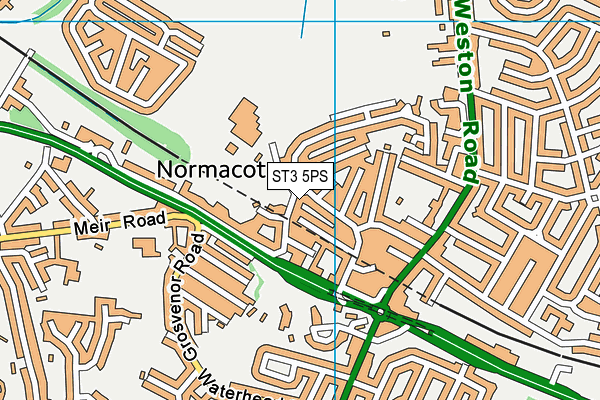 ST3 5PS map - OS VectorMap District (Ordnance Survey)