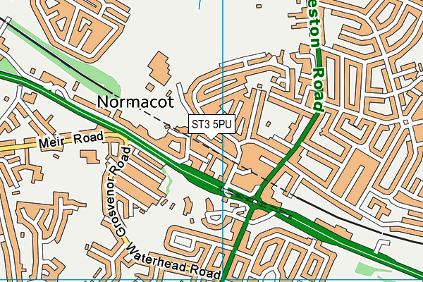 ST3 5PU map - OS VectorMap District (Ordnance Survey)