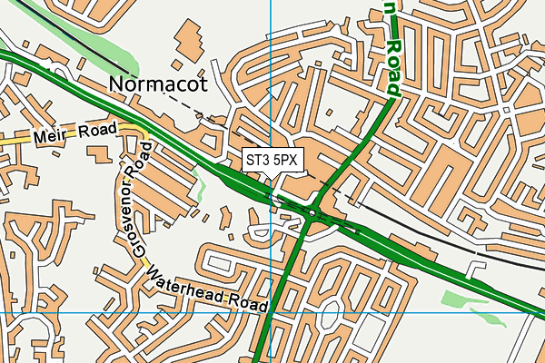 ST3 5PX map - OS VectorMap District (Ordnance Survey)