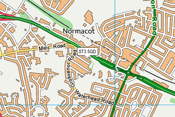ST3 5QD map - OS VectorMap District (Ordnance Survey)