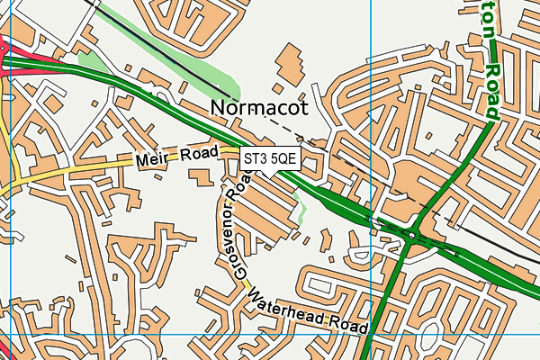 ST3 5QE map - OS VectorMap District (Ordnance Survey)