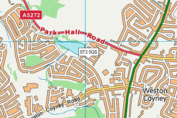 ST3 5QS map - OS VectorMap District (Ordnance Survey)