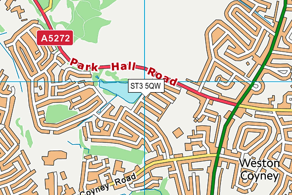 ST3 5QW map - OS VectorMap District (Ordnance Survey)