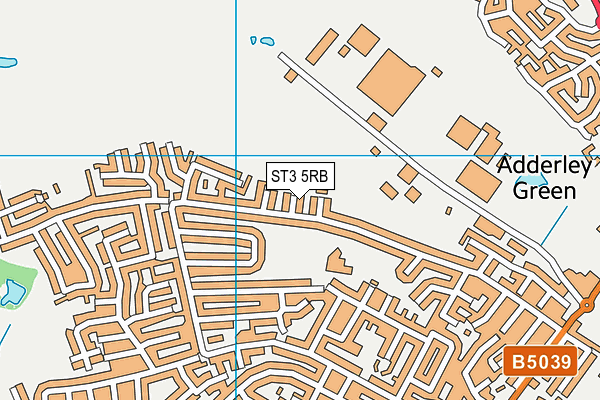 ST3 5RB map - OS VectorMap District (Ordnance Survey)