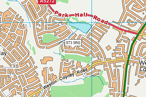 ST3 5RG map - OS VectorMap District (Ordnance Survey)