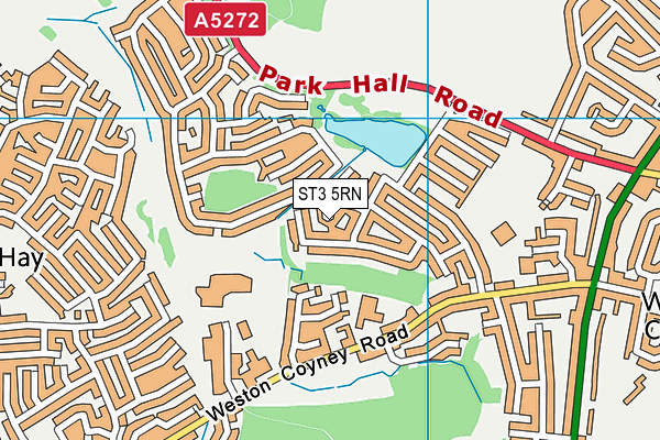 ST3 5RN map - OS VectorMap District (Ordnance Survey)