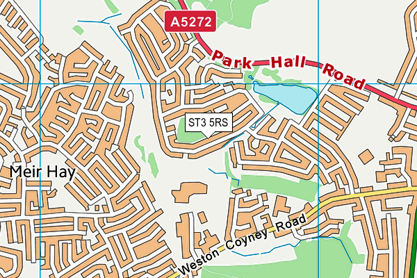 ST3 5RS map - OS VectorMap District (Ordnance Survey)