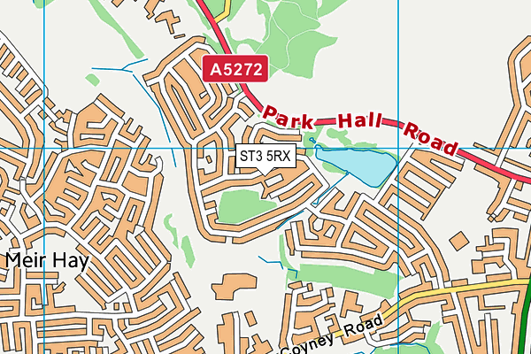ST3 5RX map - OS VectorMap District (Ordnance Survey)
