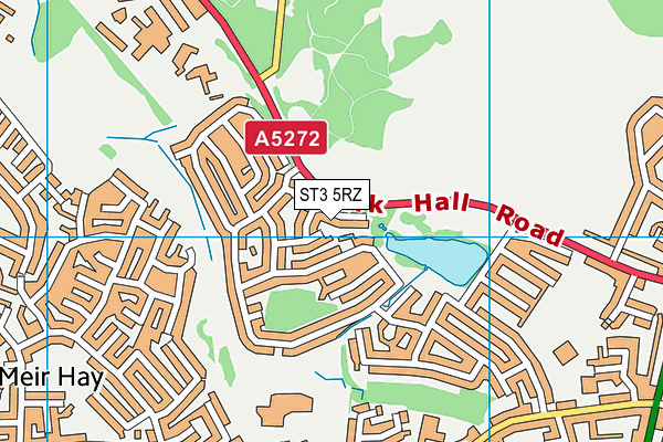 ST3 5RZ map - OS VectorMap District (Ordnance Survey)