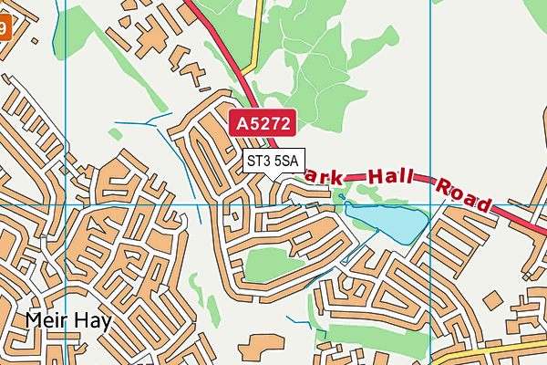 ST3 5SA map - OS VectorMap District (Ordnance Survey)