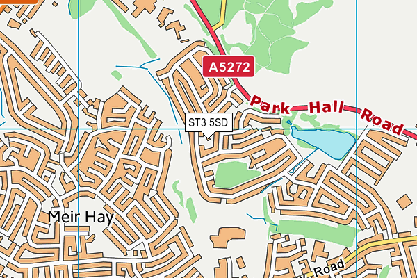 ST3 5SD map - OS VectorMap District (Ordnance Survey)