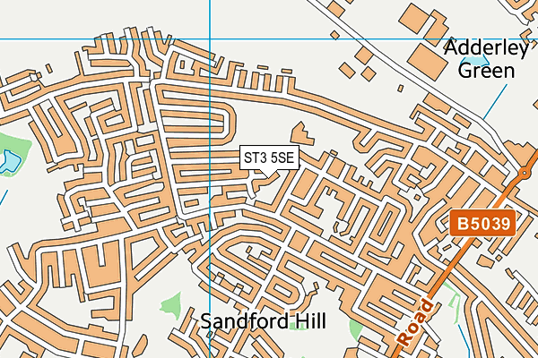 ST3 5SE map - OS VectorMap District (Ordnance Survey)