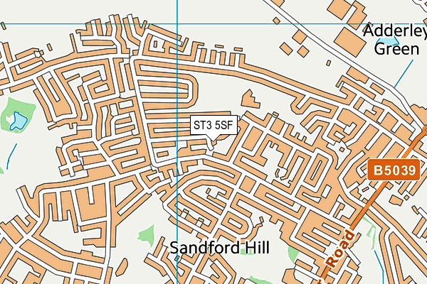 ST3 5SF map - OS VectorMap District (Ordnance Survey)