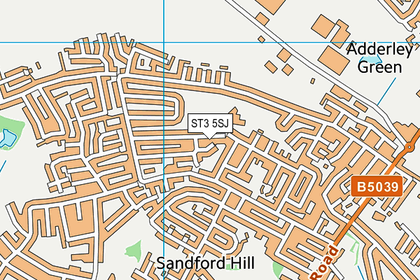 ST3 5SJ map - OS VectorMap District (Ordnance Survey)