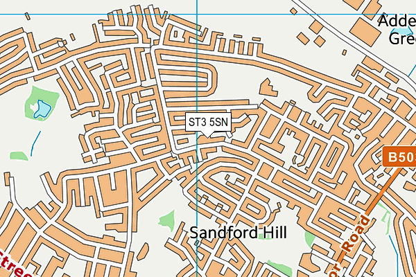 ST3 5SN map - OS VectorMap District (Ordnance Survey)