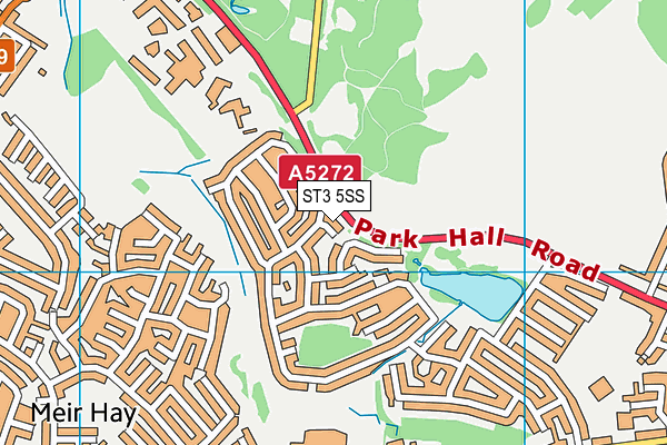 ST3 5SS map - OS VectorMap District (Ordnance Survey)