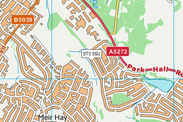 ST3 5SU map - OS VectorMap District (Ordnance Survey)