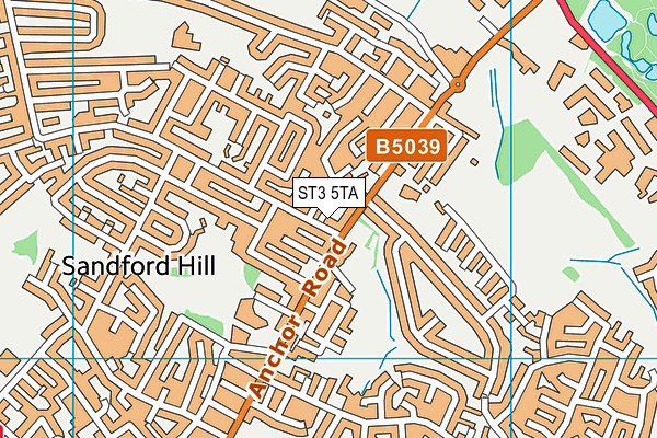 ST3 5TA map - OS VectorMap District (Ordnance Survey)