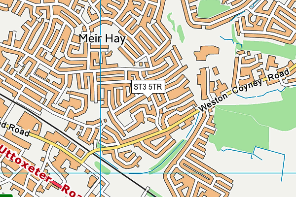 ST3 5TR map - OS VectorMap District (Ordnance Survey)