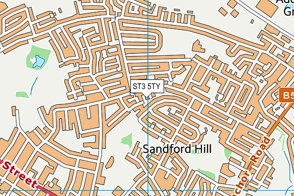 ST3 5TY map - OS VectorMap District (Ordnance Survey)
