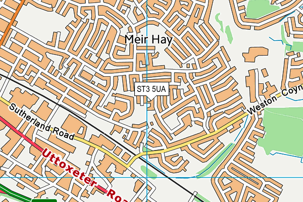 ST3 5UA map - OS VectorMap District (Ordnance Survey)
