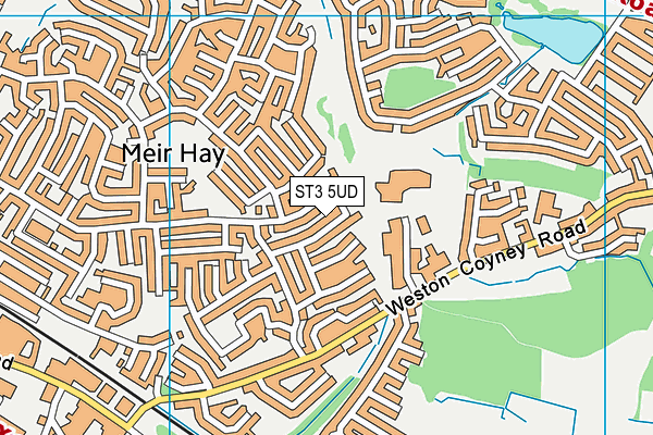 ST3 5UD map - OS VectorMap District (Ordnance Survey)