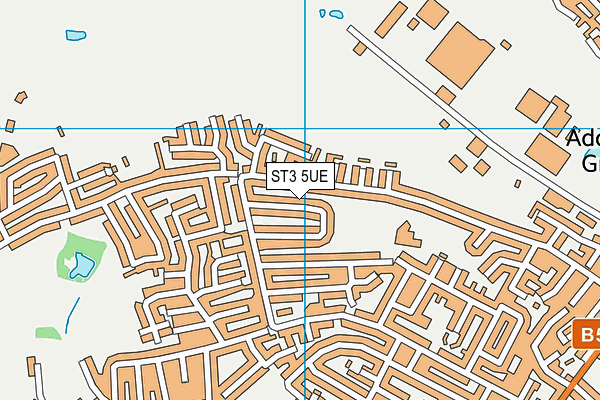 ST3 5UE map - OS VectorMap District (Ordnance Survey)