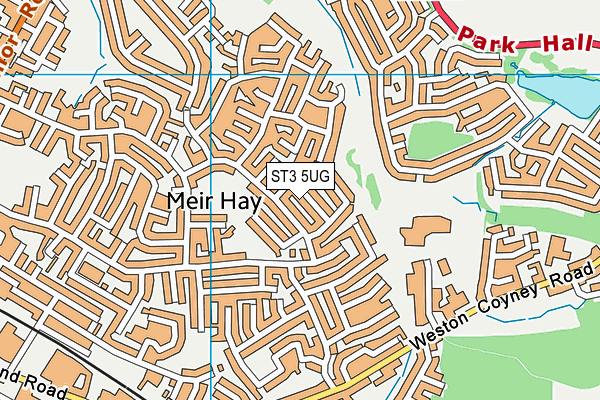 ST3 5UG map - OS VectorMap District (Ordnance Survey)