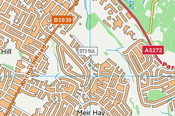 ST3 5UL map - OS VectorMap District (Ordnance Survey)