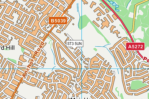 ST3 5UN map - OS VectorMap District (Ordnance Survey)