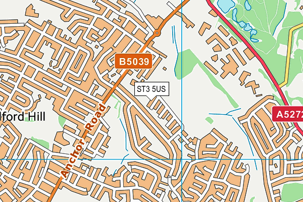 ST3 5US map - OS VectorMap District (Ordnance Survey)