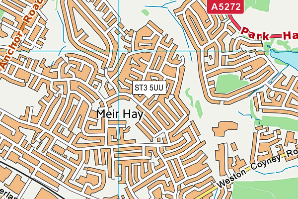 ST3 5UU map - OS VectorMap District (Ordnance Survey)