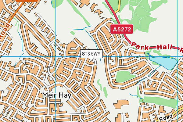 ST3 5WY map - OS VectorMap District (Ordnance Survey)