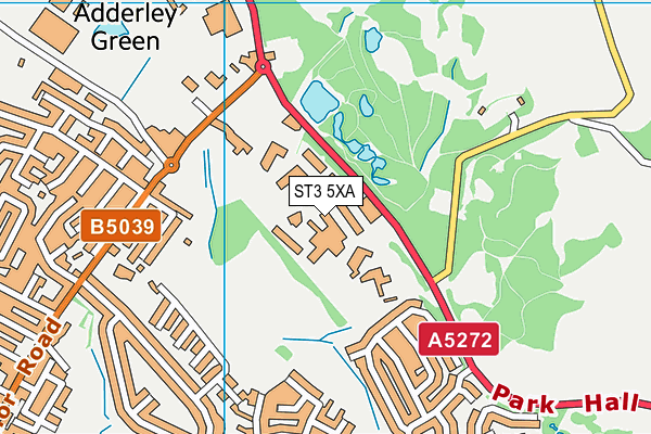 ST3 5XA map - OS VectorMap District (Ordnance Survey)