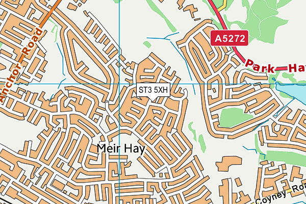 ST3 5XH map - OS VectorMap District (Ordnance Survey)