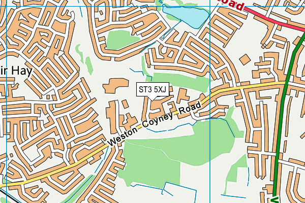 ST3 5XJ map - OS VectorMap District (Ordnance Survey)