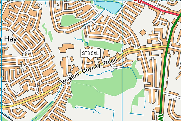 ST3 5XL map - OS VectorMap District (Ordnance Survey)