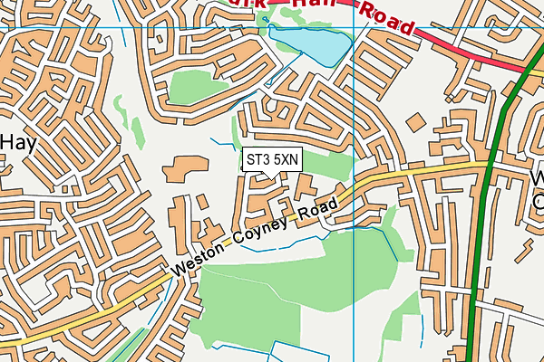 ST3 5XN map - OS VectorMap District (Ordnance Survey)