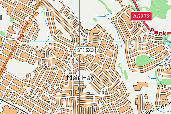 ST3 5XQ map - OS VectorMap District (Ordnance Survey)