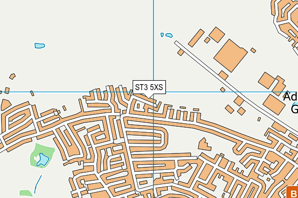 ST3 5XS map - OS VectorMap District (Ordnance Survey)