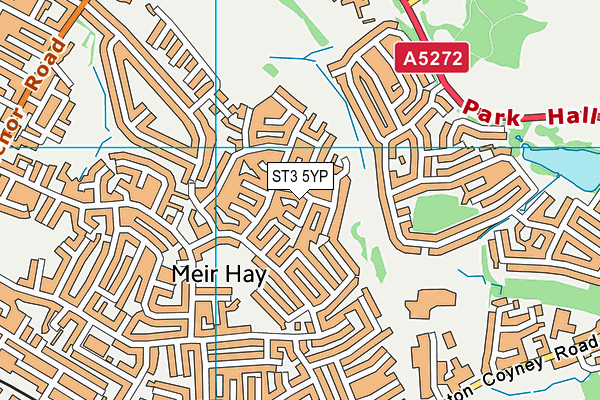 ST3 5YP map - OS VectorMap District (Ordnance Survey)