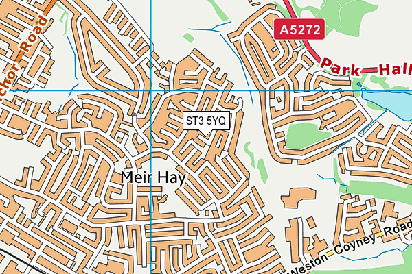 ST3 5YQ map - OS VectorMap District (Ordnance Survey)