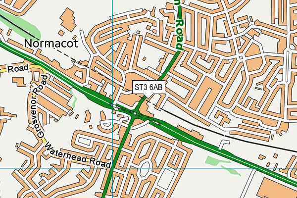 ST3 6AB map - OS VectorMap District (Ordnance Survey)