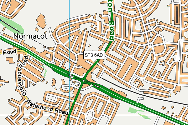 ST3 6AD map - OS VectorMap District (Ordnance Survey)