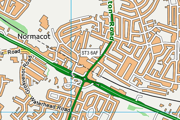 ST3 6AF map - OS VectorMap District (Ordnance Survey)