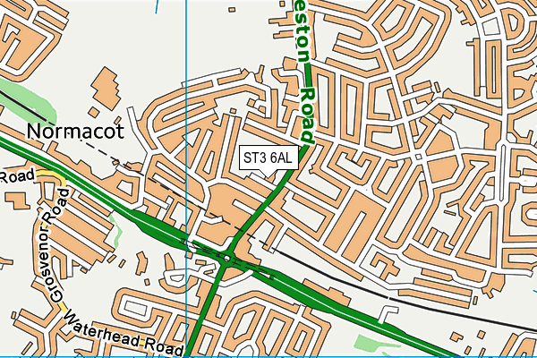 ST3 6AL map - OS VectorMap District (Ordnance Survey)