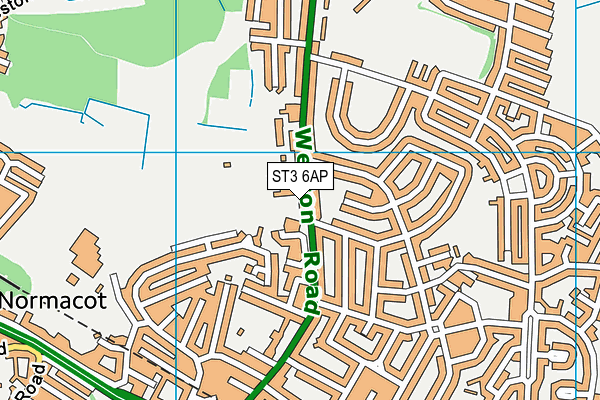 ST3 6AP map - OS VectorMap District (Ordnance Survey)